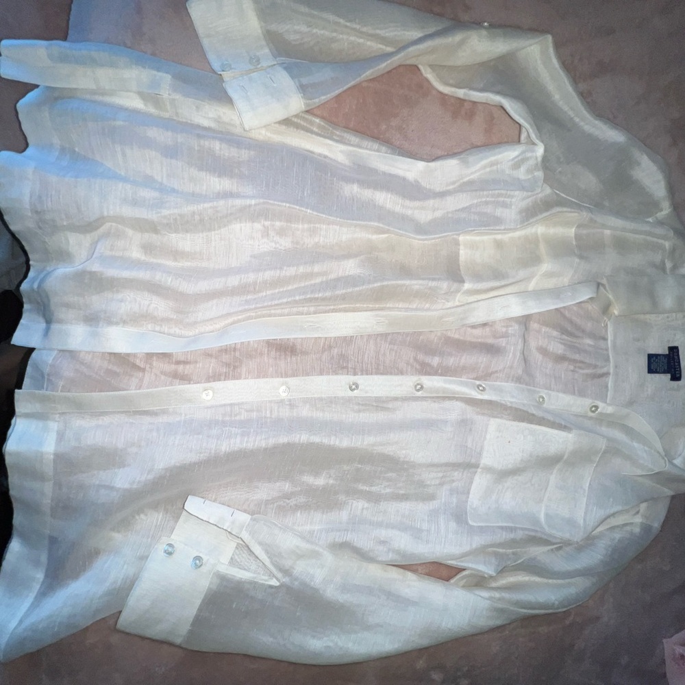 Linen and silk beach cover up